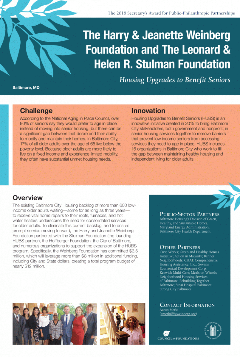 The Harry & Jeanette Weinberg Foundation and The Leonard & Helen R. Stulman Foundation winning submission