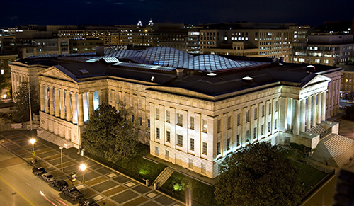 National Portrait Gallery at night