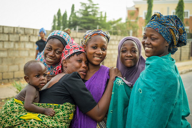 Group of women and children in Nigeria